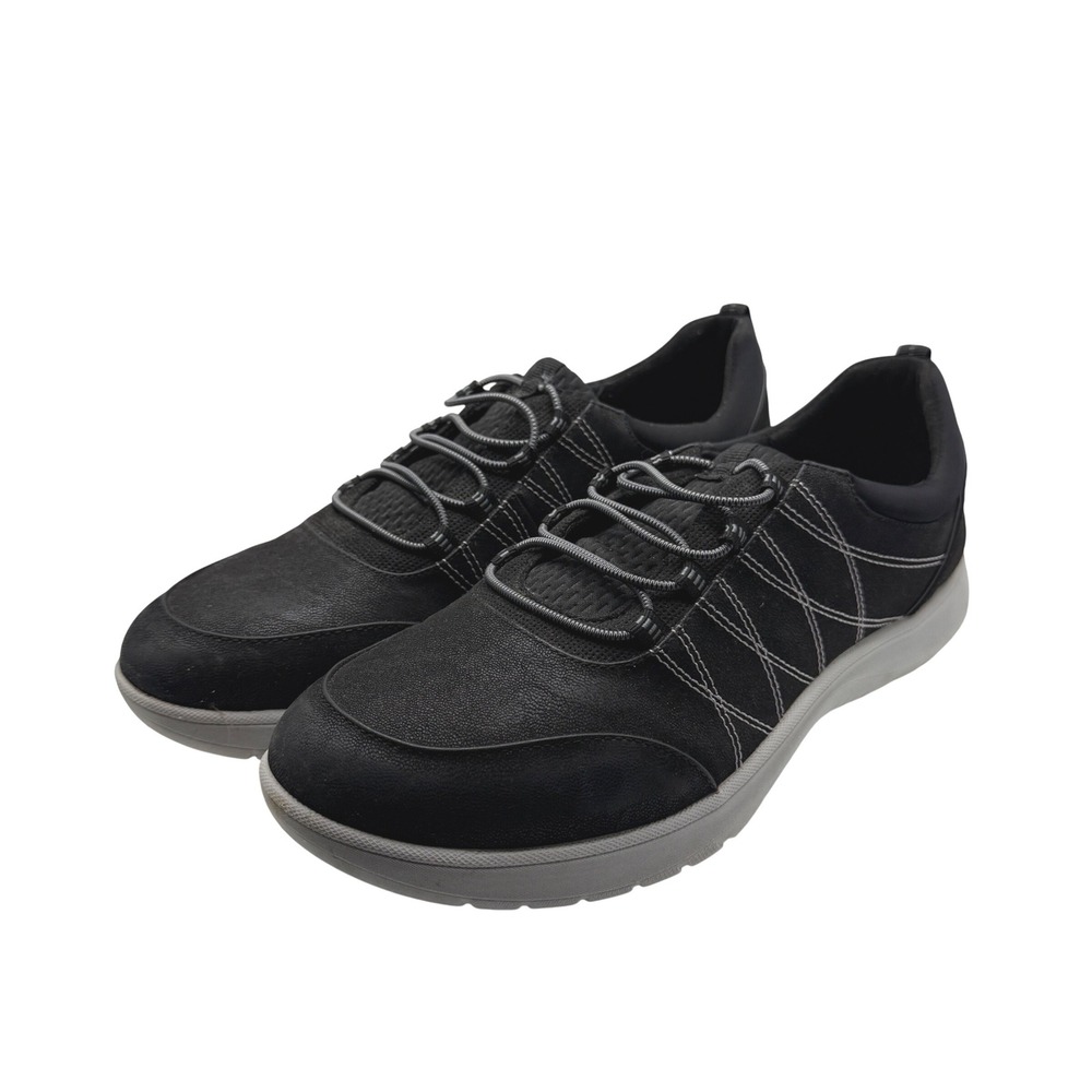 Clarks Cloudsteppers Women 11 Black Arla Glace Bungee Sneakers Walking Shoes